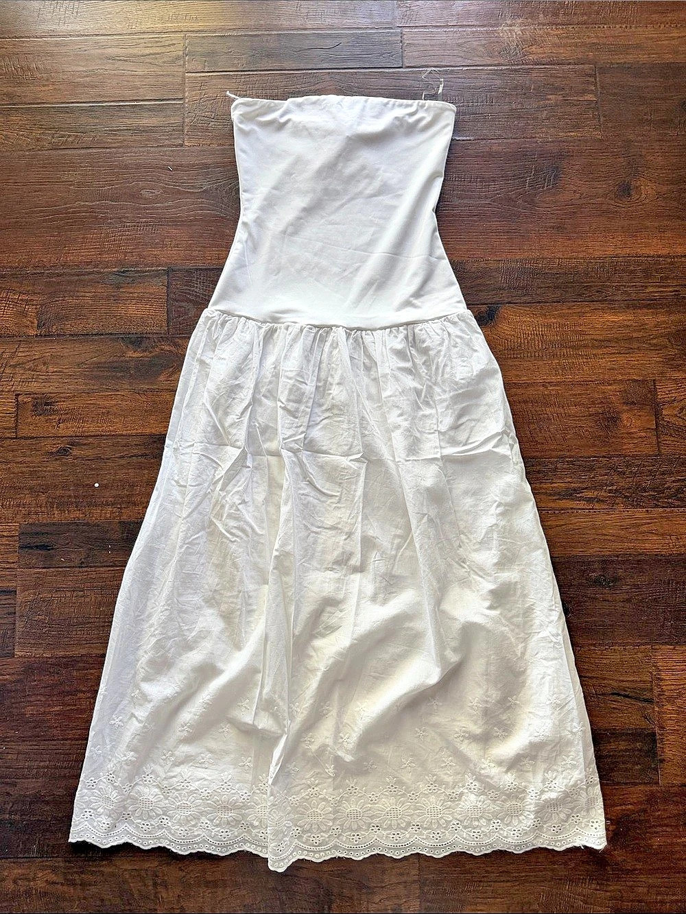 Peppermayo Strapless Floral Lace Maxi Dress White XS NWT